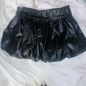 Black Faux Leather Skirt